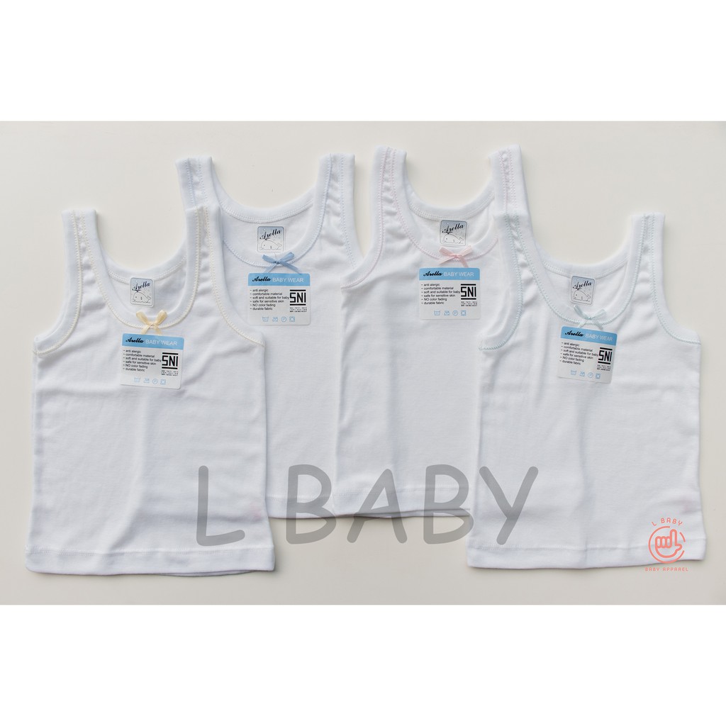 Singlet Anak Kecil Putih / Warna Pita Arella