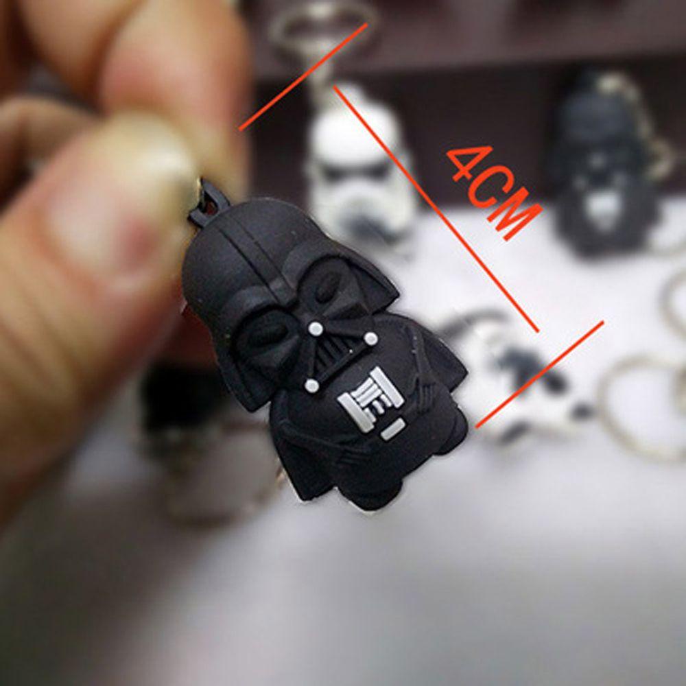 Agustina Star Wars Gantungan Kunci Aksesoris Interior Mobil Anak Hadiah 3D Mainan Anak Action Figure PVC Yoda Key Rings