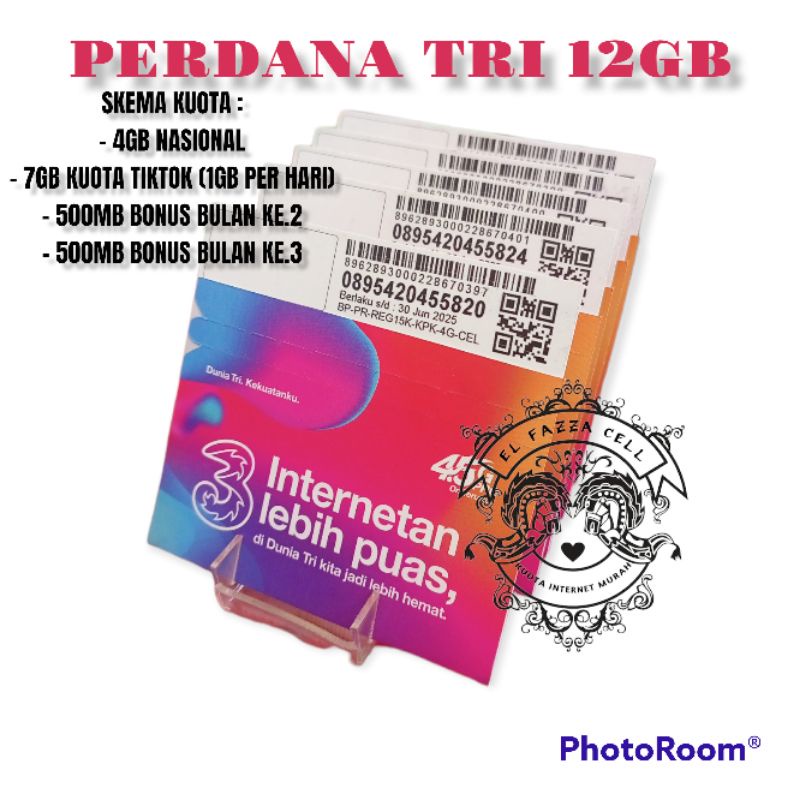 Jual KARTU PERDANA TRI 12GB NASIONAL | Shopee Indonesia