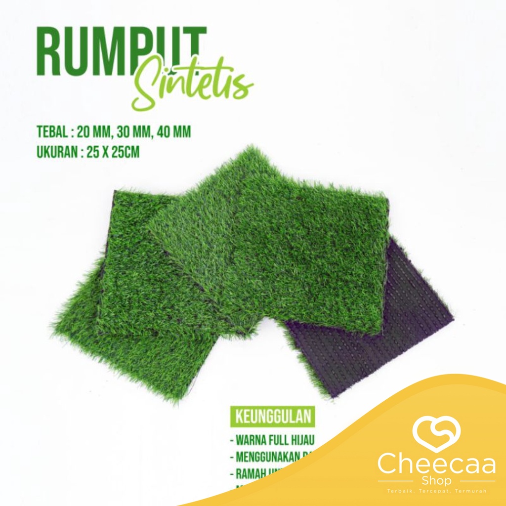 CC (DK01) Rumput Sintetis Swiss Ukuran 25x25cm Ketebalan 20mm 30mm 40mm Rumput Palsu Rumput Hias