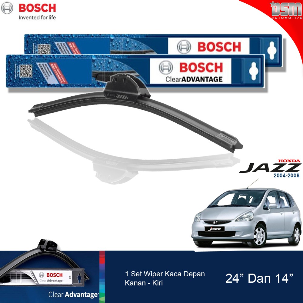 Bosch Clear Advantage Frameless / Wiper Frameless Honda Jazz i-DSI 24&quot; dan 14&quot; / Wiper Jazz