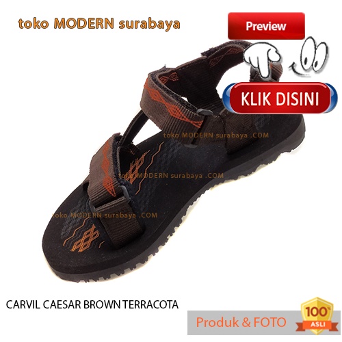 CARVIL CAESAR BROWN TERRACOTA sandal anak sandal gunung outdoor slide