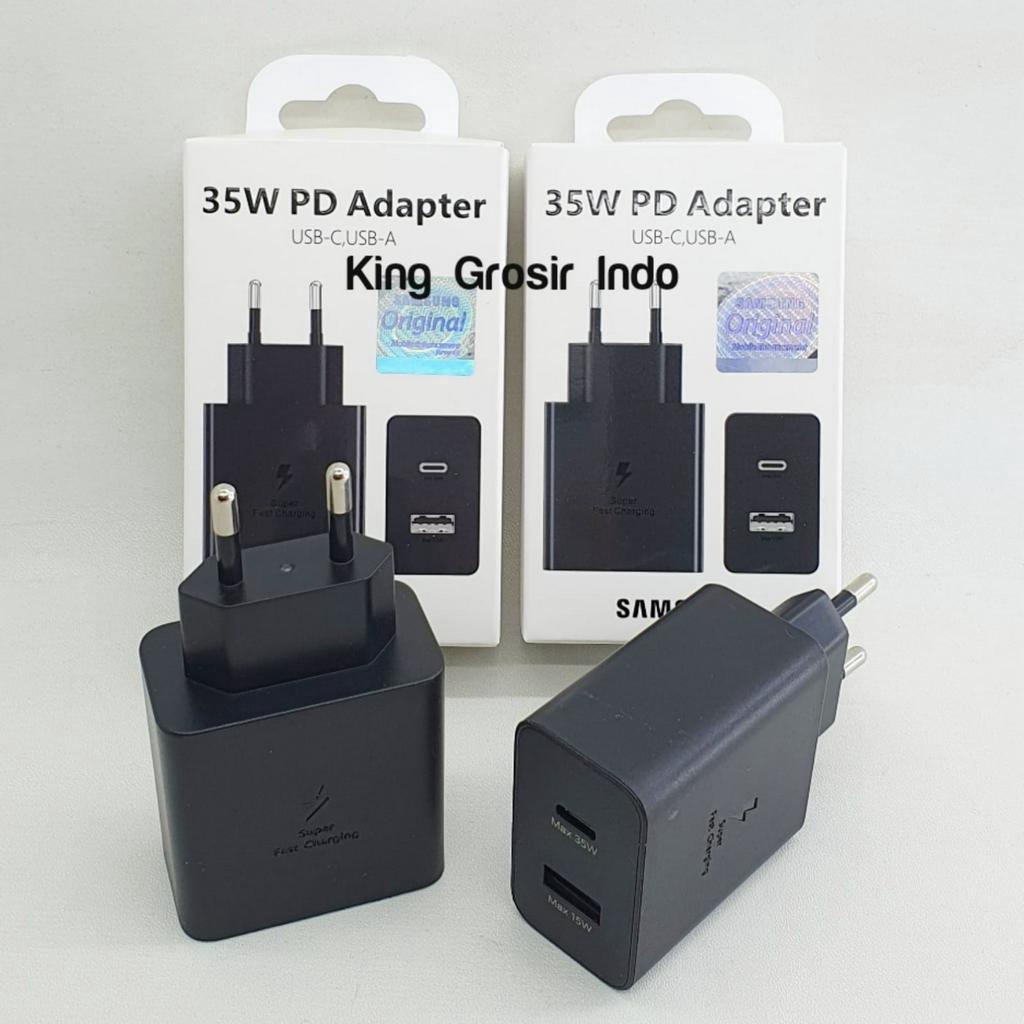 Kepala Charger Samsung 35W Dual Port USB Interface Super Fast Charging