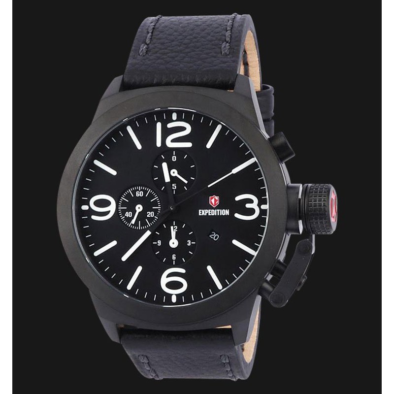 Expedition E6339-MCLIPBAIVBO Man Black Dial Black Genuine Leather Strap