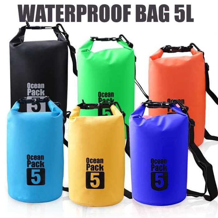 Ocean Pack Drybag Waterproof 5L  Tas Serbaguna Tahan Anti Air Bisa Dilipat