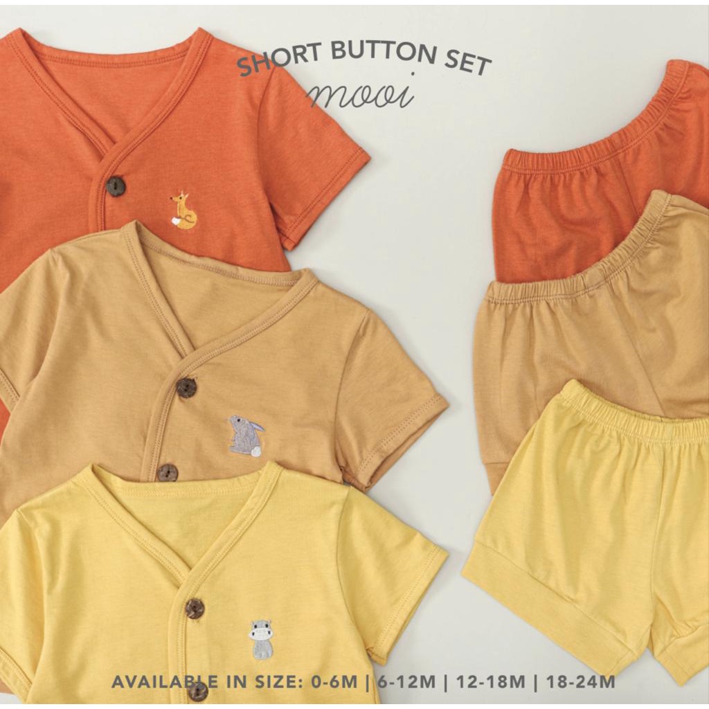 Mooi Short Button Set - Setelan Anak Laki/Baju bayi/Piyama bayi