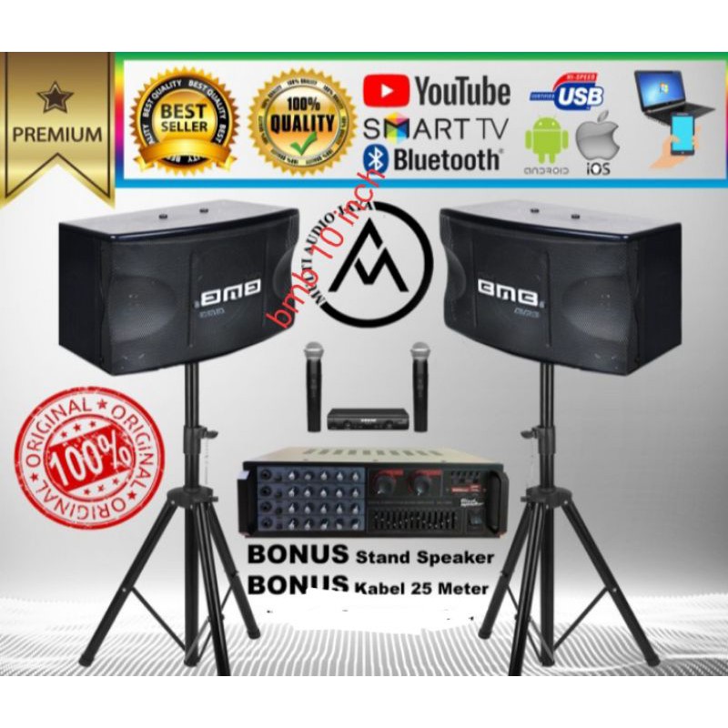 PAKET SPEAKER BMB 10 INCH ORIGINAL USB BLUETOOTH