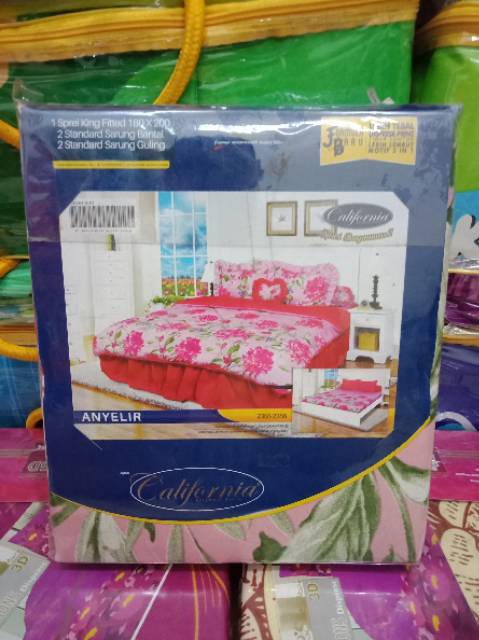 Sprei California King 180x200 cm 3D 3in1 Disperse Kualitas Premium