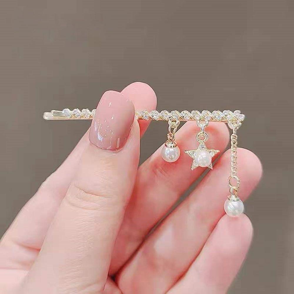 Agustina Korea Gaya Klip Rambut Mewah Rumbai Hiasan Kepala Jepit Perhiasan Perempuan Hadiah Barrettes Poni Clip