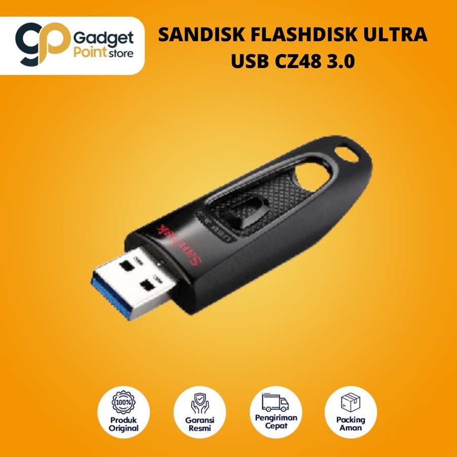 Flashdisk  16 GB | Sandisk Ultra Flashdisk USB CZ48 16GB UP TO 100MB/s - Garansi 5 Tahun