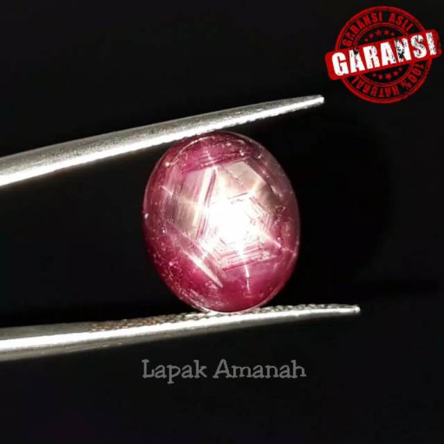Batu Natural Ruby Star Mozambique Garansi Asli Star Tajam