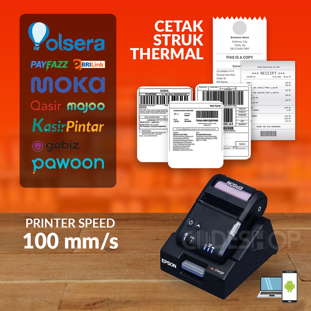 Mini Printer Portable Epson TM-P20 Cetak Struk Thermal 58mm WiFi