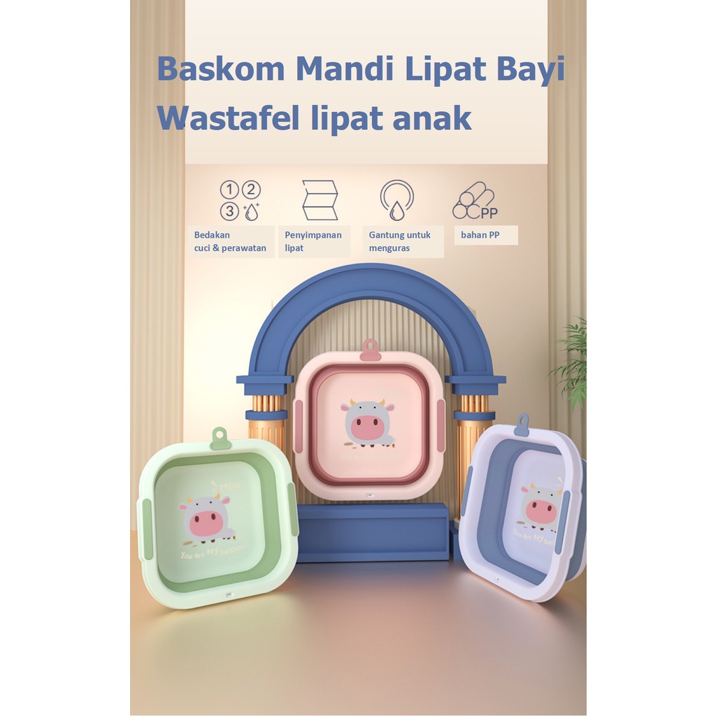 Lipat Baskom Wastafel Rumah Asrama Mahasiswa Plastik Portabel Perjalanan Wisata Baby Laundry Baskom