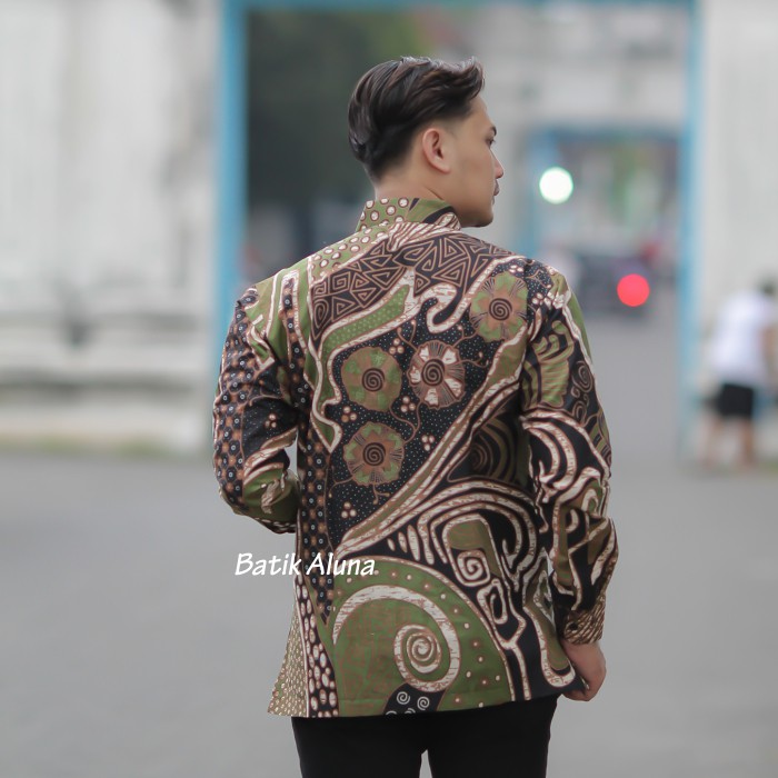 Batik pria lengan panjang Kemeja Atasan Baju batik pria laki laki lengan panjang premium cowok solo