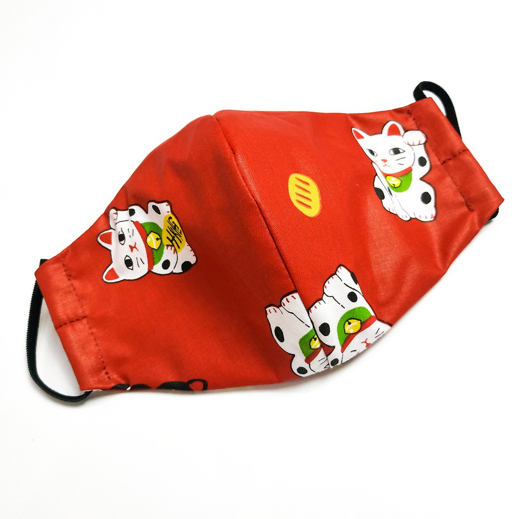 Masker Katun Motif ( Lucky Cat )