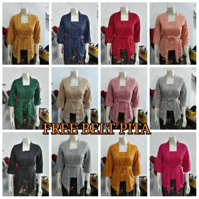 (BrKb67M) Kebaya kutubaru BROKAT glitter full furing KeroncongBusana