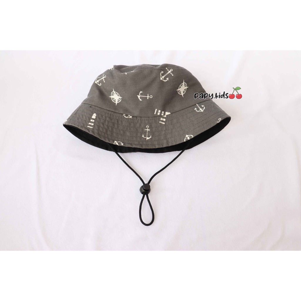 Bucket hat anak motif jangkar LBH9 / Bucket hat karakter / bucket anak printing