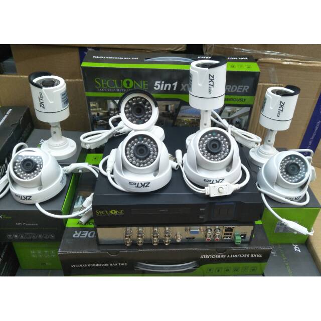Paket cctv 8ch2mp full hd 1080p zkteco komplit