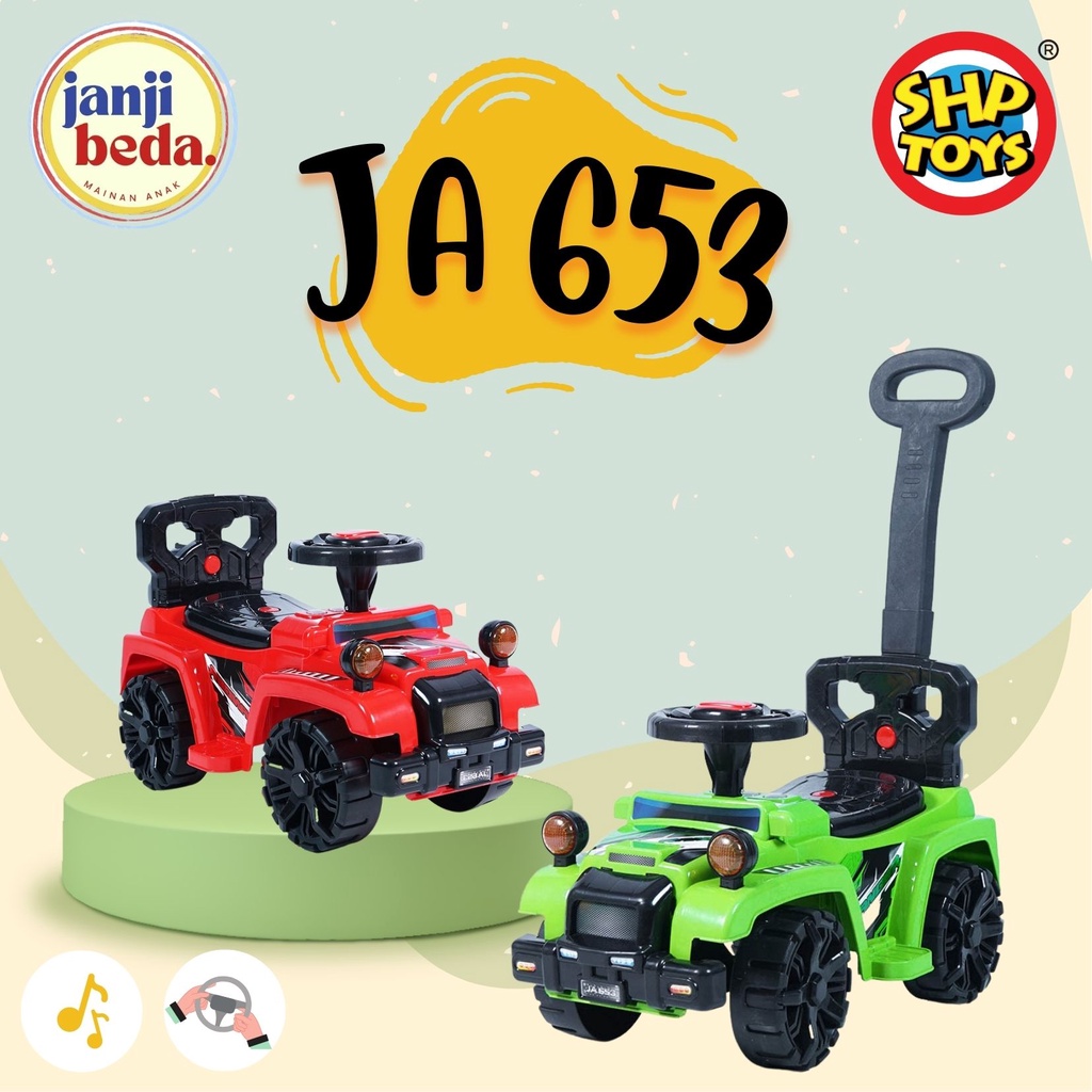 

Mainan Anak Mobil mobilan Dorong Jip Duduk JA 653 - SHP Toys Tunggang Murah keren kado Hadiah instan