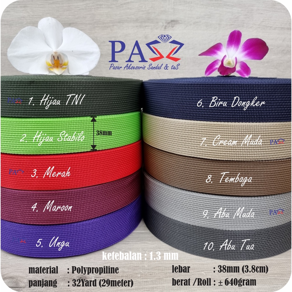 Webbing 3.8cm F72 1Roll isi 32yard