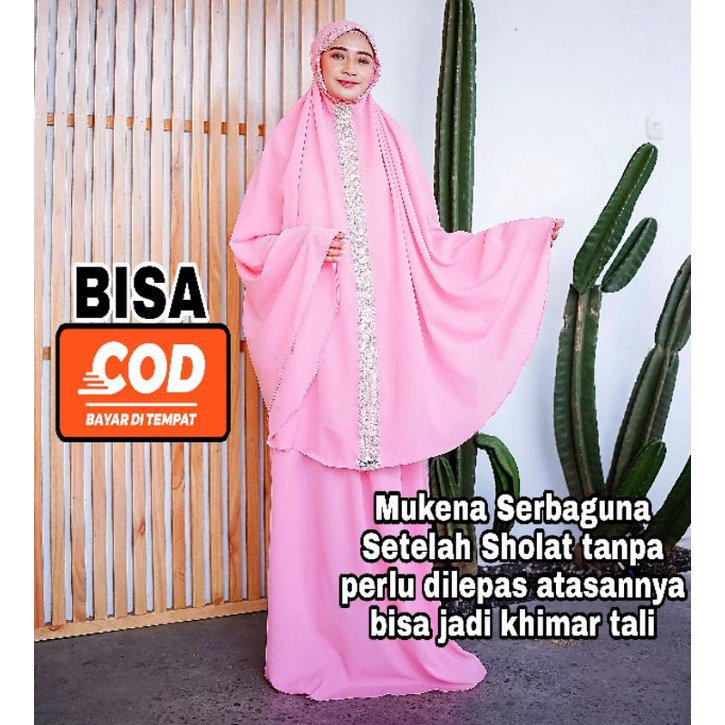 MUKENA MUKENAH RUKUK RUKUH RUKU' SETELAN ATASAN BAWAHAN DEWASA TRAVELLING RENDA BAHAN KATUN RAYON TA