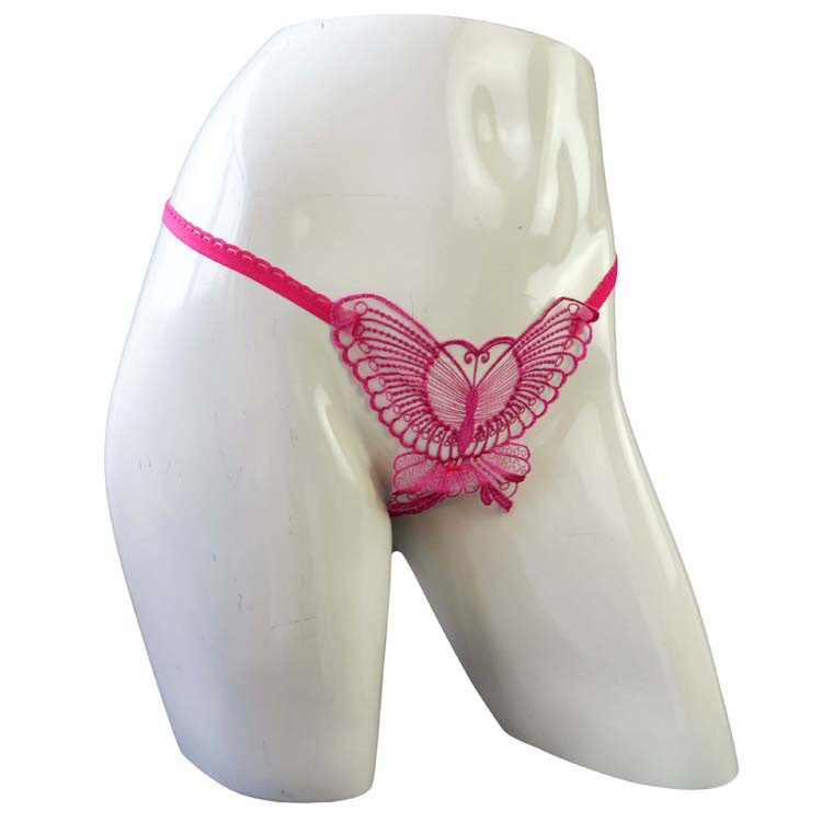 Celana Dalam Wanita Open G String Sexy Transparan kupu-kupu Bordir Low Waist Thong 3C176