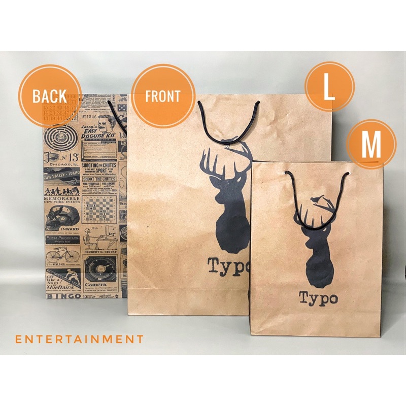 

TYPO Paper Bag Kraft Size M•L MIN 2pcs Original