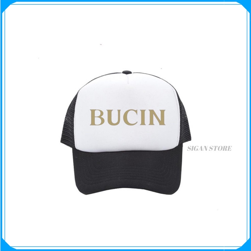 Topi Trucker BUCIN - HITAM PUTIH