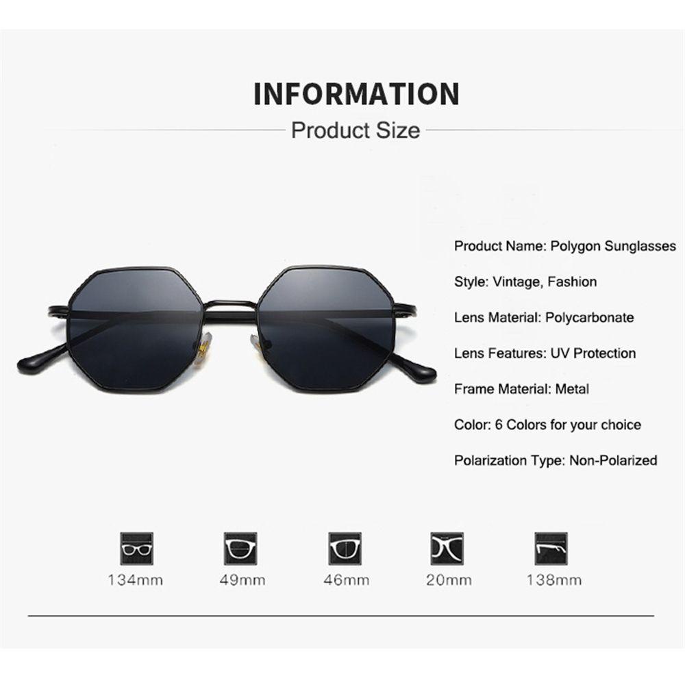 Lily Polygon Sunglasses Vintage Kacamata Matahari Aksesoris Fashion UV400 Protection Sunglasses Untuk Wanita