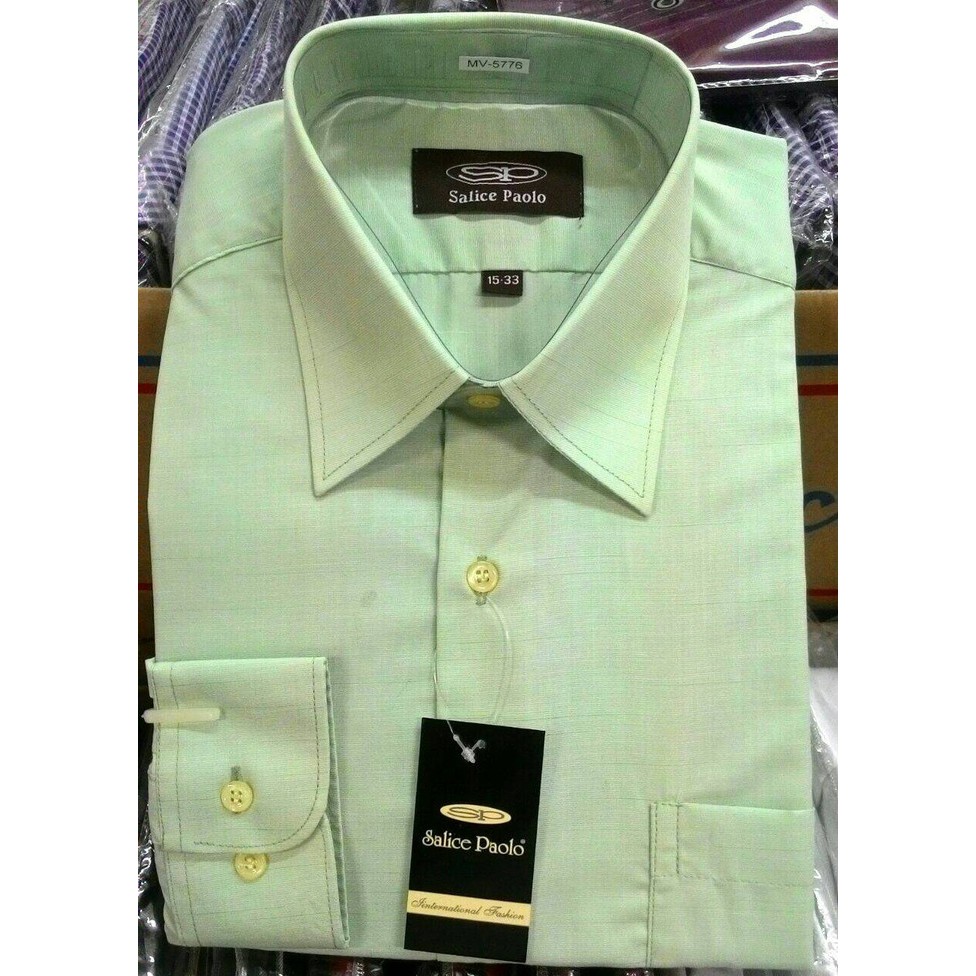 Kemeja Formal Pria Lengan Panjang Motif Garis-garis Vertikal Bahan Velvet Untuk Musim Gugur ke 23EAG