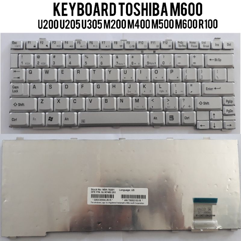 Keyboard Toshiba Portege R M200 M400 M500 M600 Satellite U200 U205