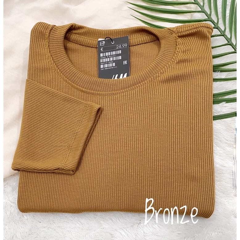 Kaos Rib Lengan Panjang Kaos Rib Wanita Baju Rib Lengan Panjang Wanita Kaos Rip Lengan Panjang