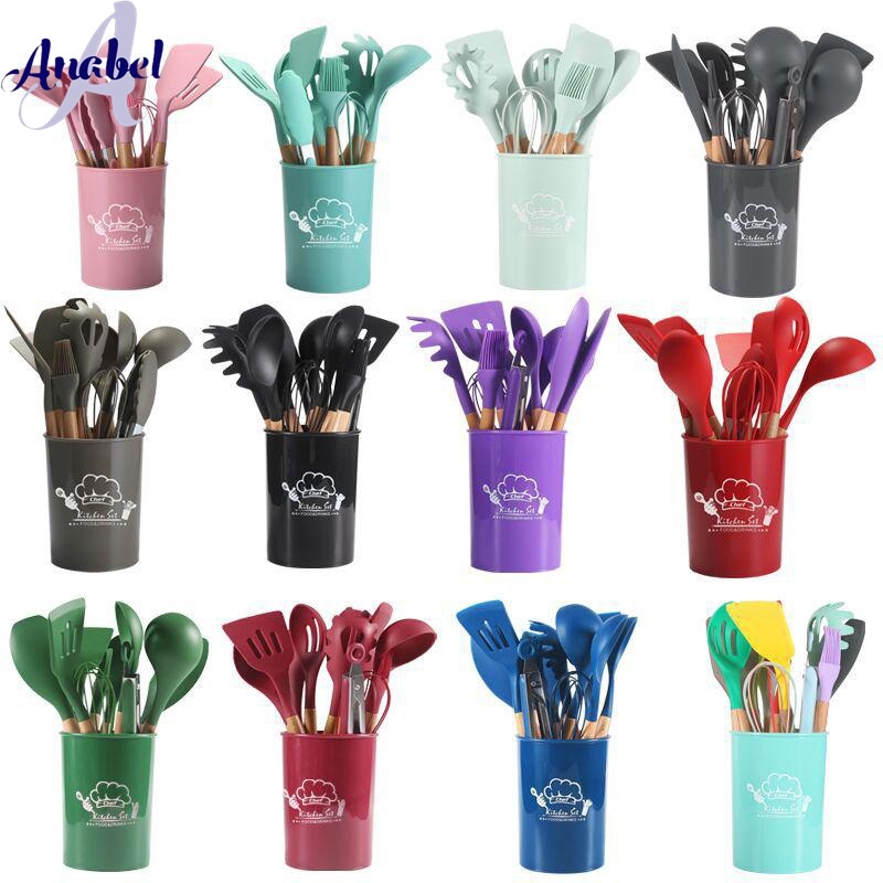 12 in 1 Set Peralatan Dapur Masak Silicon Plus Tempat Penyimpanan 49AA70-3