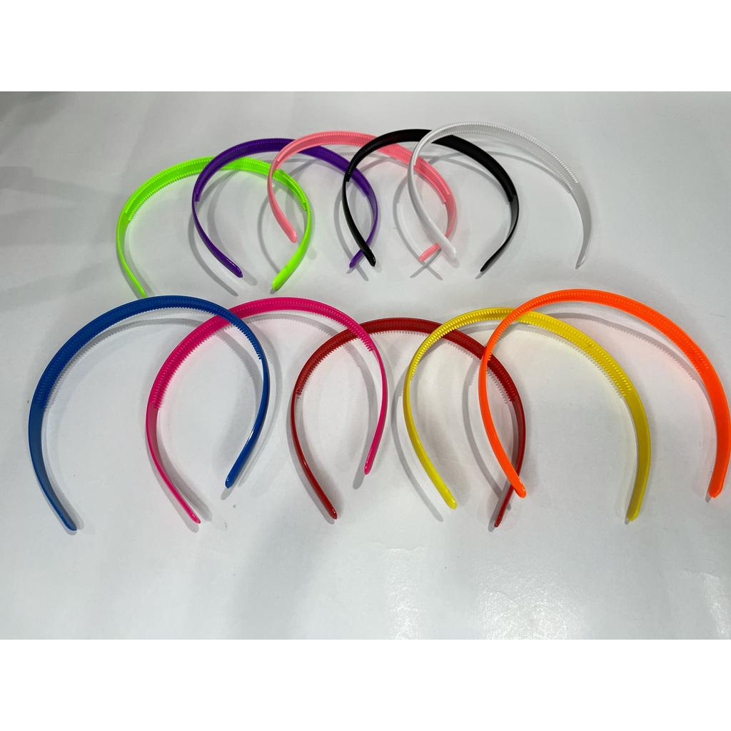 ando warna warni/ bando rambut/ bando polos plastik/ bandana/ 12pcs