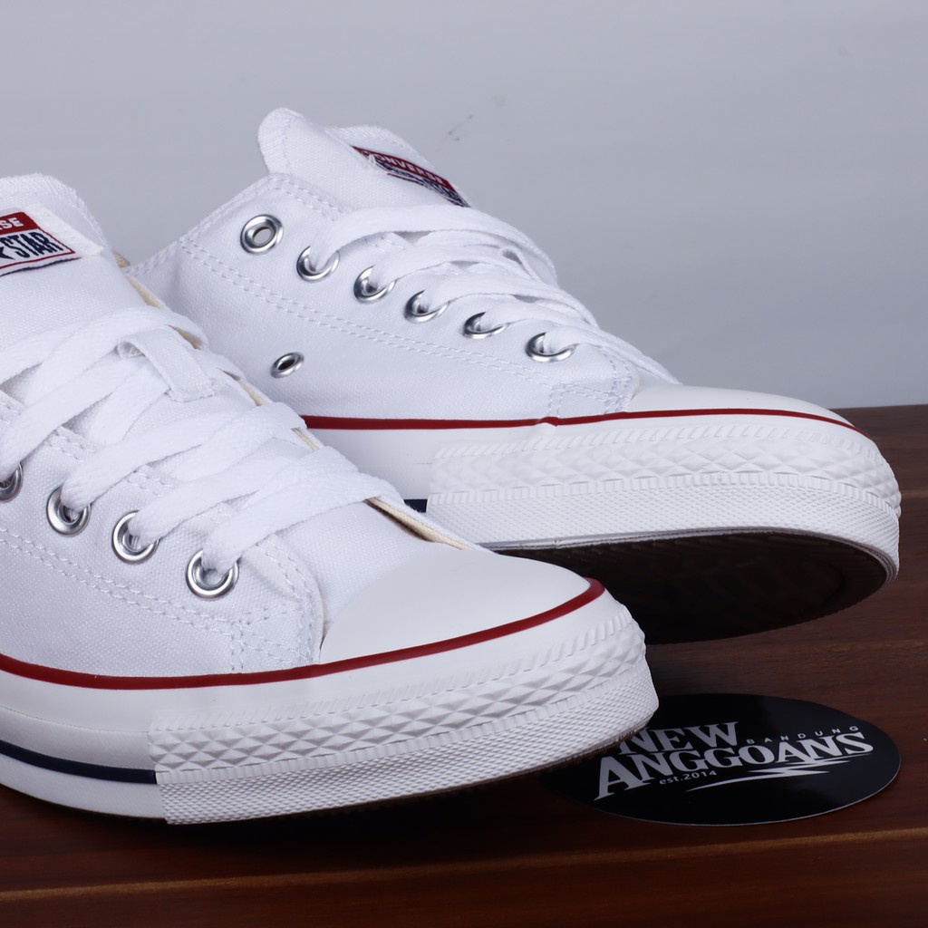 Sepatu Sneakers Pria Converse CT Chuck Taylor All Star Classic All Full Optical White Putih Polos Ox Low Pendek