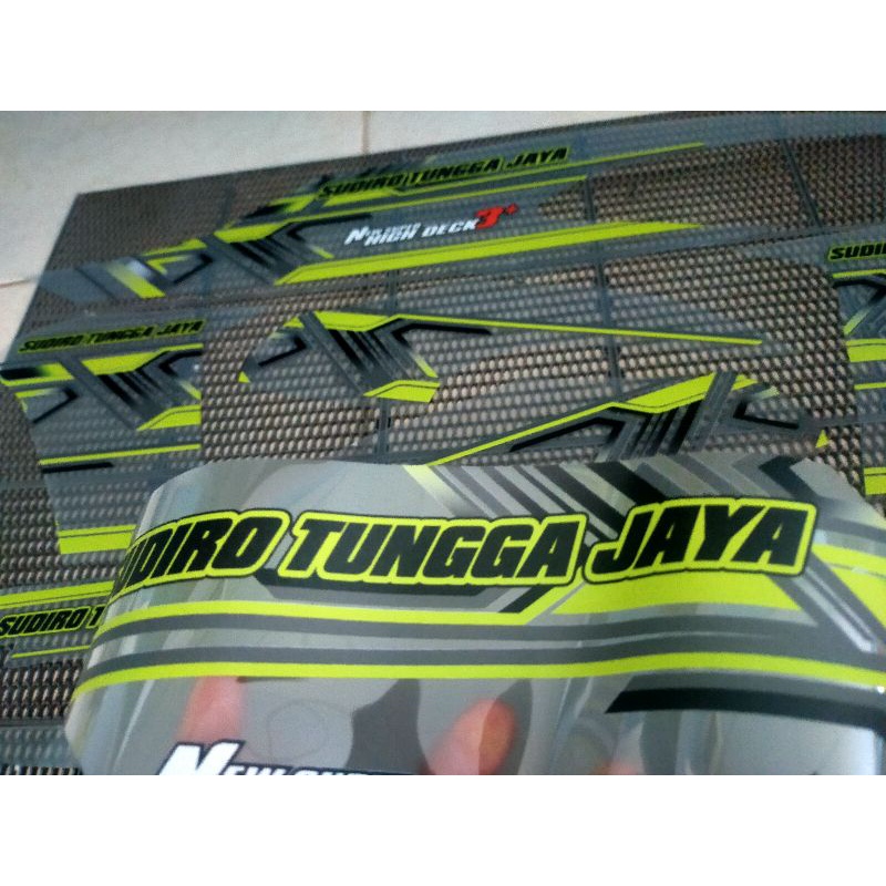 Striping transparan Vario new livery bus STJ list hijau