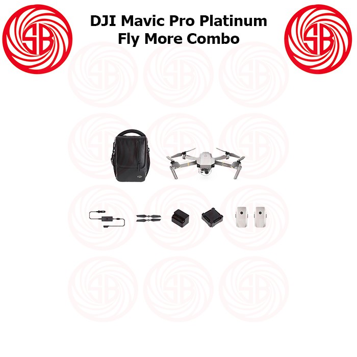 Drone DJI Mavic Pro Platinum Fly More Combo ; Kamera Folding Drone 4K