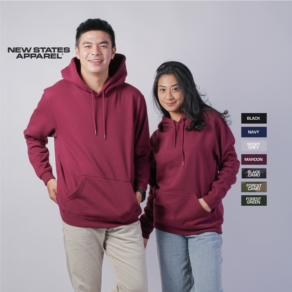 Jaket Polos Hoodie New States Apparel 9500 Bahan Premium Dan Berkualitas (Part -1)