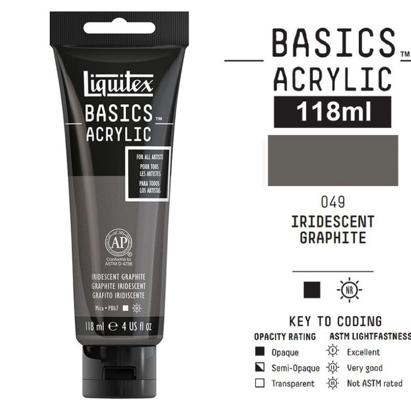 

LIQUITEX BASICS ACRYLIC COLOUR 118 ML IRIDESCENT GRAPHITE