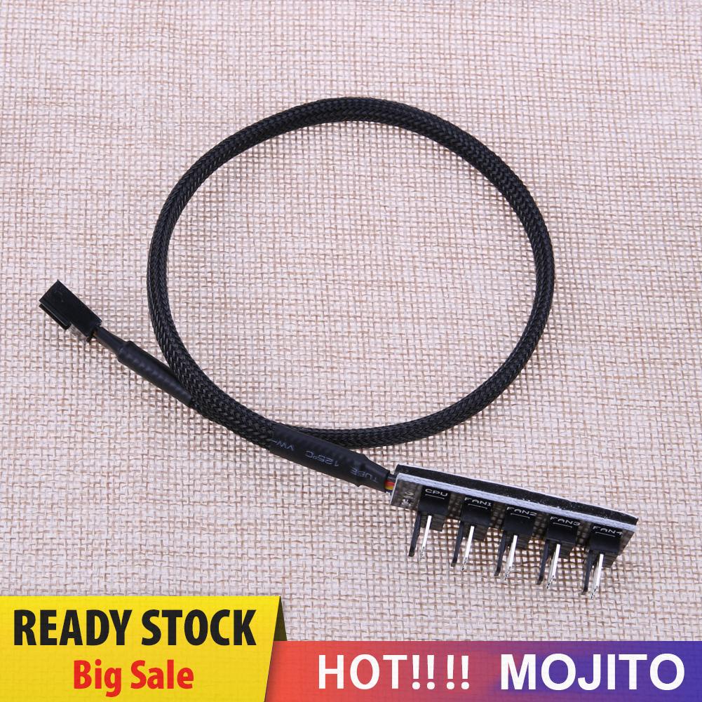 MOJITO Host Case PC Cooler Cooling Fan Power Cable 1 Female to 5 Male 4Pin Socket