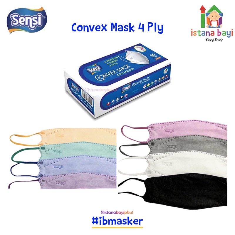 Masker Sensi Convex 4 Ply Earloop 3D Mask 4Ply Isi 20