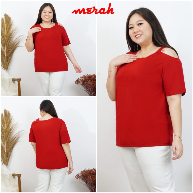 (Ld 120cm) ATASAN BIGSIZE MEGHAN PAKAIAN WANITA ATASAN JUMBO