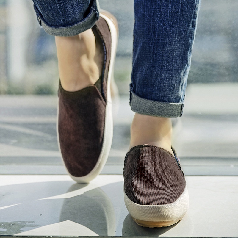 COD Kanvas Import Sepatu Kekinian Casual Pria Slip On Shoes Kasual Santai Karet Pantofel Terbaru Tanpa Tali Fashion Keren 099