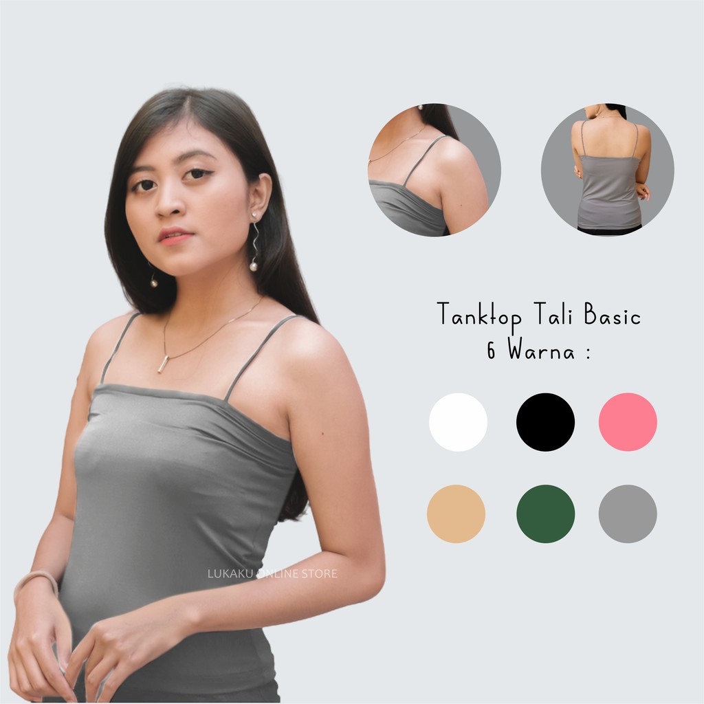 Tanktop Wanita Polos Square Tanktop Tali kecil-1