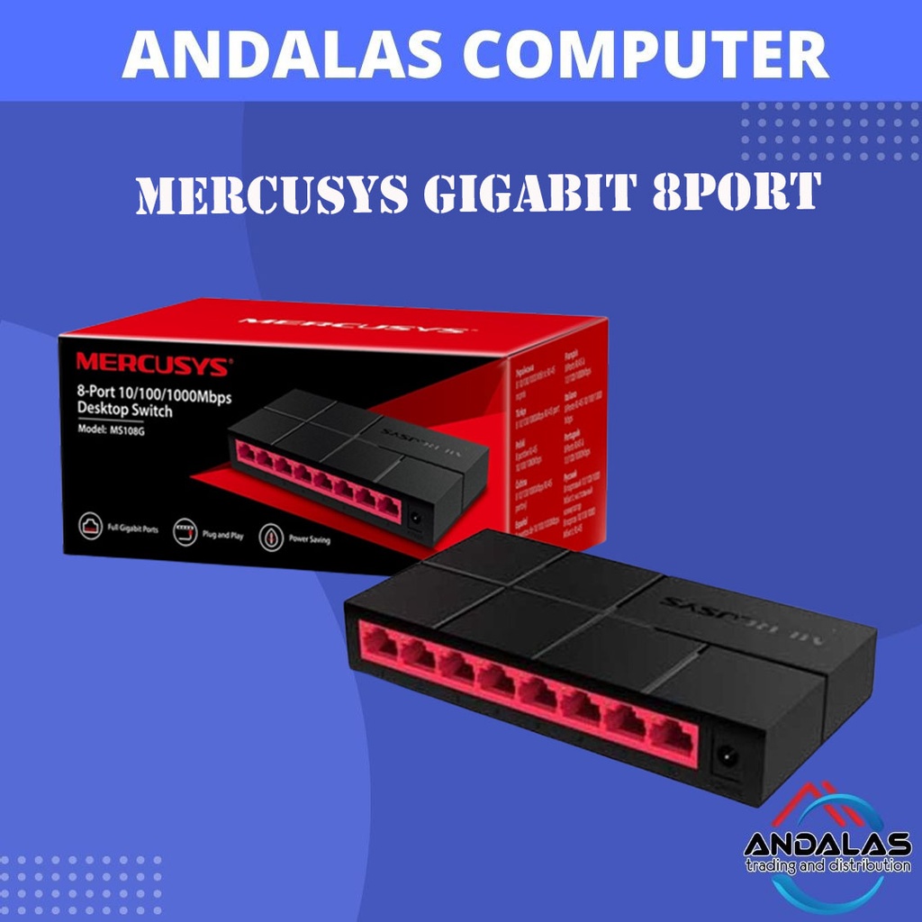 MERCUSYS MS108G SWITCH HUB 8-PORT 10/100/1000 MBPS