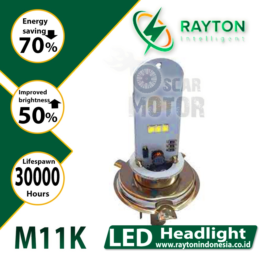 LAMPU DEPAN RTD M11K H4 LAMPU HEAD LAMP RAYTON LED M11K H4 ORIGINAL motor