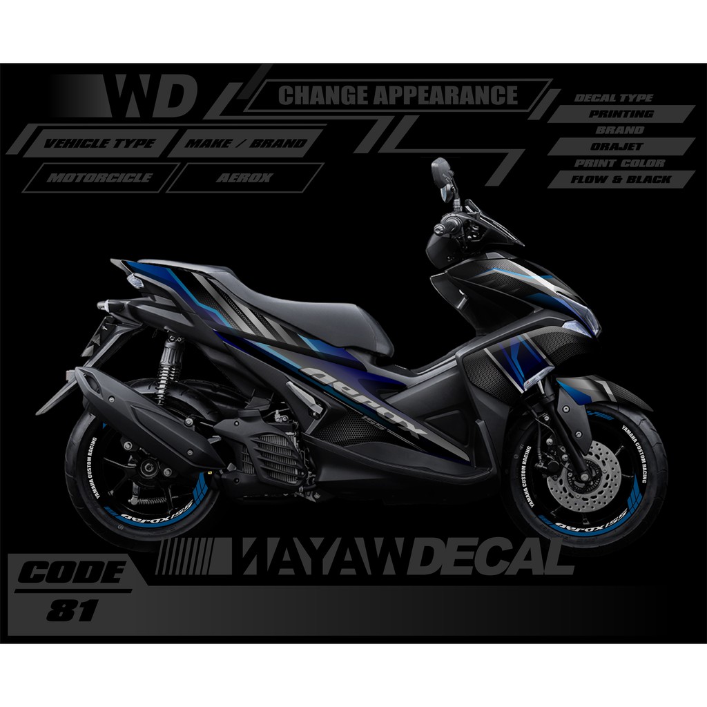 DECAL AEROX BIRU MINIMALIS FULL BODY
