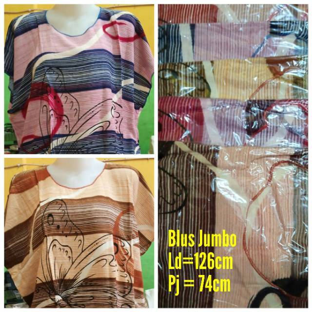 NEW UPDATE Blus Santai Wanita Ukuran Jumbo Motif Random | Shopee Indonesia