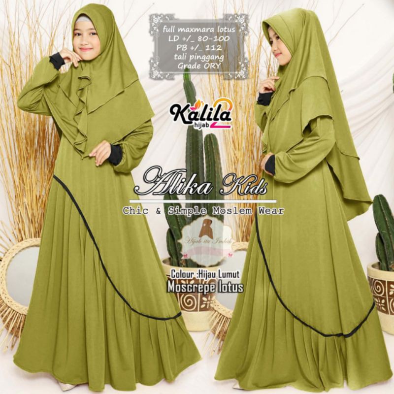 Alika Kids/Gamis Set Anak/Dress Anak/Long Dress