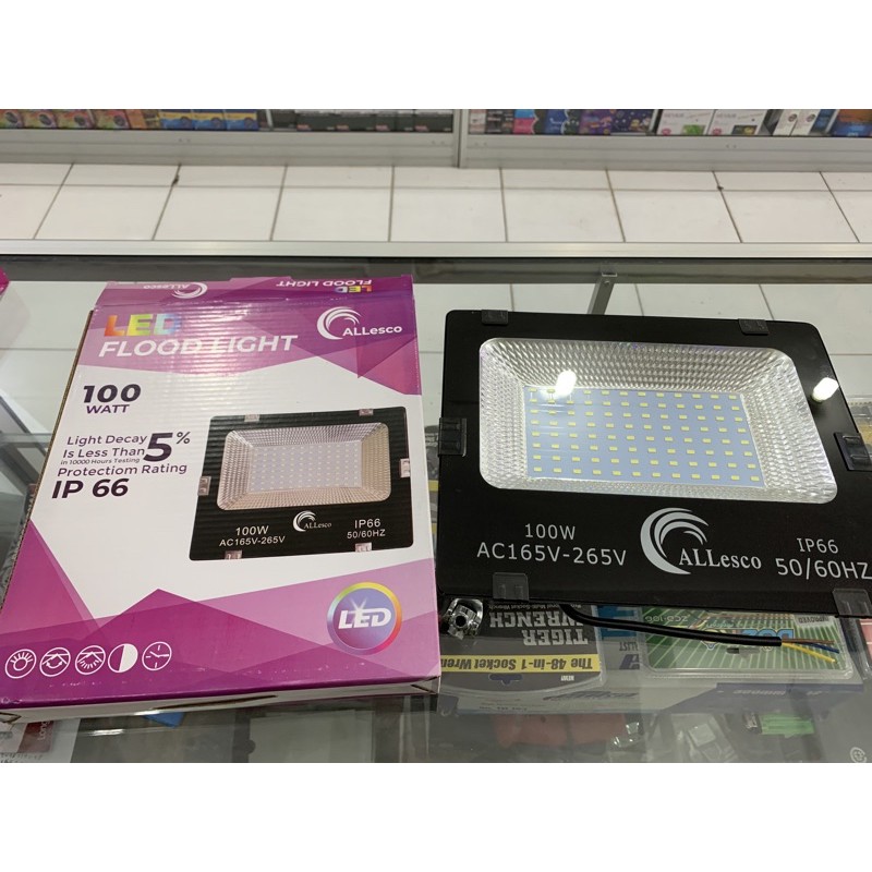 Lampu Sorot Allesco 100W Putih / Kuning - Led Flood Light 100 Watt Allesco